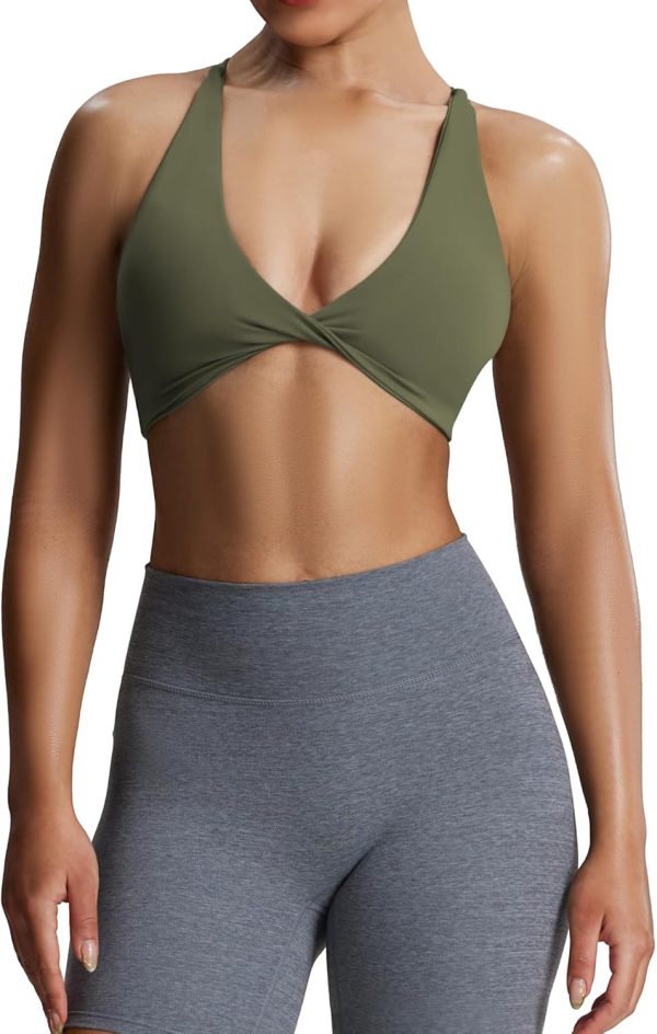 Women's Workout Sports Bras Fitness  Low Impact Bra Yoga Crop Tank