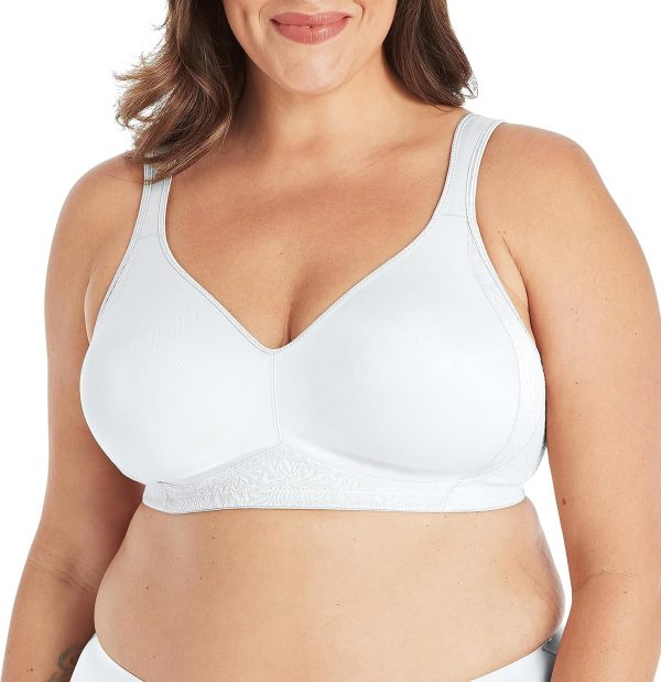 Women Smoothing Wireless Bra, 18 Hour Plus-Size T-Shirt Bras Available, No Show,