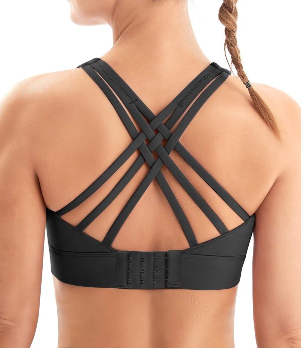 Sports Bras for Women High Support Large Bust High Impact Womens Sports Bras Strappy Padded Sports Bra